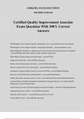Certified Quality Improvement Associate Exam Questions With 100&percnt; Correct Answers
