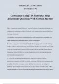 CertMaster CompTIA Network&plus; Final Assessment Questions With Correct Answers