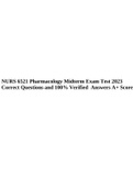 NURS 6521 Pharmacology Midterm Exam Test 2023 Correct Questions and 100% Verified Answers A+ Score.