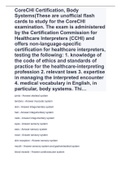 CoreCHI Certification, Body Systems(These are unofficial flash cards to study for the CoreCHI examination. The exam is administered by the Certification Commission for Healthcare Interpreters (CCHI) and offers non-language-specific certification for healt