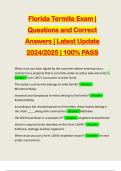 Florida Termite Exam &vert; Questions and Correct Answers &vert; Latest Update 2024&sol;2025 &vert; 100&percnt; PASS