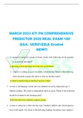 MARCH 2023 ATI PN COMPREHENSIVE PREDICTOR 2020 REAL EXAM 180 Q&A. VERIFIED|A Graded  NEW!!!