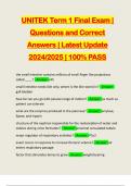 UNITEK Term 1 Final Exam &vert; Questions and Correct Answers &vert; Latest Update 2024&sol;2025 &vert; 100&percnt; PASS