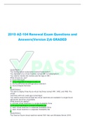 2010 AZ-104 Renewal Exam Questions and Answers &lpar;Version 2&rpar;A GRADED