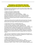 Emergency and Disaster Nursing Questions&sol;26 Questions and Answers