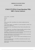 CMAN 272 FINAL Exam Questions With 100&percnt; Correct Answers