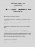 CMAN 272 EXAM 1 Questions With 100&percnt; Correct Answers