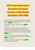 CPHT Exam Study Guide &vert; Questions and Correct Answers &vert; Latest Update 2024&sol;2025 &vert; 100&percnt; PASS