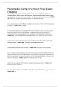 Paramedic Comprehensive Final Exam Practice