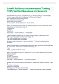 Level I Antiterrorism Awareness Training 100&percnt; Verified Questions and Answers