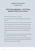 CMC Practice Questions &ndash; AACN Exam Questions With Correct Answers
