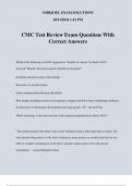 CMC Test Review Exam Questions With Correct Answers