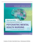 HALTER: VARCAROLIS’ FOUNDATIONS OF PSYCHIATRIC MENTAL HEALTH NURSING: A CLINICAL APPROACH 8TH EDITION TEST BANK