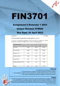 FIN3701 Assignment 2 Semester 1 2023  (678669)