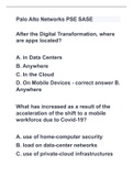 Palo Alto Networks PSE SASE with 100% correct answers 