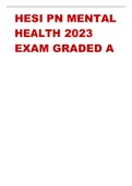 HESI PN MENTAL HEALTH 2023  EXAM GRADED A