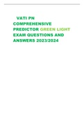 VATI PN  COMPREHENSIVE  PREDICTOR GREEN LIGHT  EXAM QUESTIONS AND  ANSWERS 2023/2024