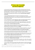 ATI Nurse Logic&colon; Knowledge and Clinical Judgement