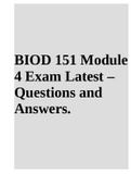 BIOD 151 Module 4 Exam Latest &ndash; Questions and Answers&period;