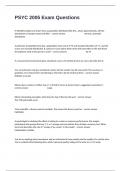 PSYC 2005 Exam Questions With Correct Detailed Answers&period;