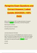Peregrine Exam Questions and Correct Answers &vert; Latest Update 2024&sol;2025 &vert; 100&percnt; PASS