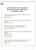 Unitek Midterm Term 1 LVN Updated Questions and Answers 100&percnt; Correct &vert;&vert;Complete A&plus; Guide
