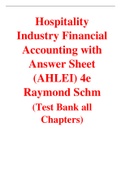 Hospitality Industry Financial Accounting with Answer Sheet (AHLEI) 4e Raymond Schm (Test Bank)