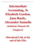 Intermediate Accounting, 3e Elizabeth Gordon, Jana Raedy, Alexander Sannella (Solutions Manual)