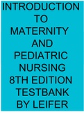 INTRODUCTION TO MATERNITY AND PEDIATRIC NURSING 8TH EDITION BY LEIFER