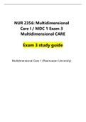 Rasmussen NUR 2356: Multidimensional Care I / MDC 1 Exam 3 Multidimensional CARE Exam 3 study guide- Complete 2023/2024 solutions
