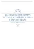 2022 RN HESI EXIT EXAM V1  ACTUAL SCREENSHOTS WITH A&plus;  GRADE SOLUTIONS
