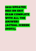 2023 UPDATED HESI RN EXIT EXAM COMPLETE WITH ALL THE ANSWERS (ACTUAL SCREEN SHOTS). 160/160 GRADED A+