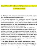 English Cumulative Exam 2023 Questions and Answers &lpar;Verified Answers&rpar;