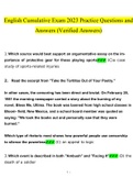 English Cumulative Exam 2023 Practice Questions and Answers &lpar;Verified Answers&rpar;