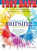 TEST BANK for Fundamentals of Nursing: Active Learning for Collaborative Practice 3rd Edition by Barbara Yoost and Lynne  Crawford. ISBN-10 0323828094. All Chapters 1-42. 