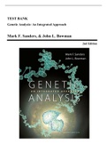 Test Bank - Genetic Analysis-An Integrated Approach, 2nd Edition (Sanders, 2016), Chapter 1-22 | All Chapters