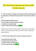 NYU HAP Exam 1 Questions and Answers 2023 &lpar;Verified Answers&rpar;