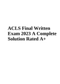 ACLS Exam Version A, ACLS Exam Version B, ACLS Precourse Test, ACLS Test 2023 Complete Questions and Answers, ACLS Post Test 2023 and ACLS Final Written Exam 2023 Complete Solution Rated A+ (Best for your Guide 2023-2024)