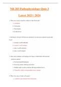 NR 283 ( Latest 2023 / 2024 ) Pathophysiology Quiz 3 GRADED A+ Questions and Answers (Actual Exam)