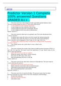 Predictor Version 1 and Version 2 Complete 100% answered Questions GRADED A++ 