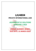 LJU4804 ASSIGNMENT 01 SOLUTIONS, SEMESTER 1, 2023