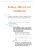Final Exam NR226 ( Latest 2023 / 2024 )  Study Guide GRADED A+ Questions and Answers (Actual Exam)