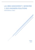 LJU 4802 ASSIGNMENT 1 SEMESTER 1 2023 ANSWERS/SOLUTIONS