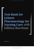 chapters complete for lehnes pharmacology for nursing care 10th edition burchum test bank