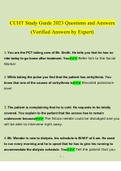 CCHT Study Guide 2023 Questions and Answers (Verified Answers by Expert)