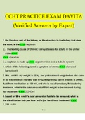 CCHT PRACTICE EXAM DAVITA 2023 Questions and Answers (Verified Answers by Expert)