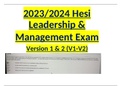 2023/2024 Hesi Leadership & Management Exam Version 1 & 2 (V1-V2)