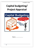 Project appraisal for pearson edexcel international advanced level accounting