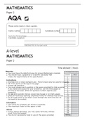 A-level MATHEMATICS Paper 2
