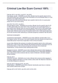 Criminal Law Bar Exam Correct 100&percnt;